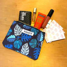 Load image into Gallery viewer, Blue Frond Zipper Pouch