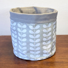 Load image into Gallery viewer, Orla Kiely Tiny Linear Stem Warm Grey Fabric Planter/Storage Basket