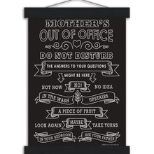 Load image into Gallery viewer, MUM's Out Of Office Black - Museum-Quality Matte Paper Poster with Hanger