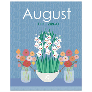 August Birth Flowers 8 x 10 Premium Matte Paper Poster