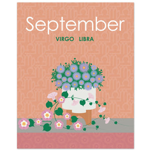 September Birth Flowers 8 x 10 Premium Matte Paper Poster