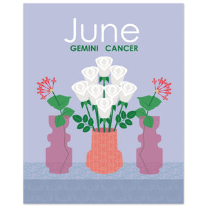 June Birth Flowers 8 x 10 Premium Matte Paper Poster