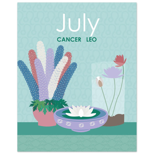 July Birth Flowers 8 x 10 Premium Matte Paper Poster