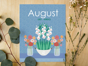 August Birth Flowers 8 x 10 Premium Matte Paper Poster