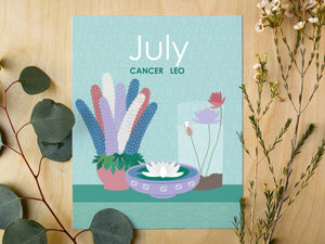July Birth Flowers 8 x 10 Premium Matte Paper Poster