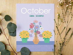 October Birth Flowers 8 x 10 Premium Matte Paper Poster