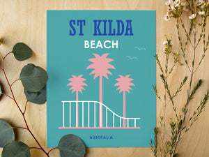 St Kilda Beach 8 x 10 Premium Matte Paper Poster