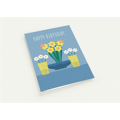 Happy Birthday Flowers  -  Pack of 10 Folded Cards with envelopes