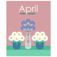 Load image into Gallery viewer, April Birth Flowers 8 x 10 Premium Matte Paper Poster