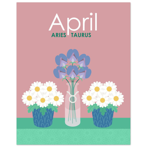 April Birth Flowers 8 x 10 Premium Matte Paper Poster
