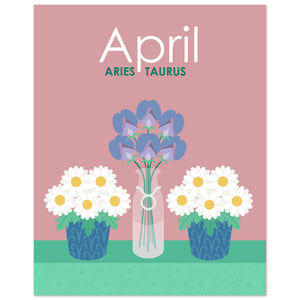 April Birth Flowers 8 x 10 Premium Matte Paper Poster