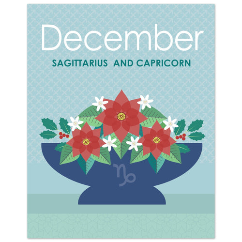 December Birth Flowers 8 x 10 Premium Matte Paper Poster