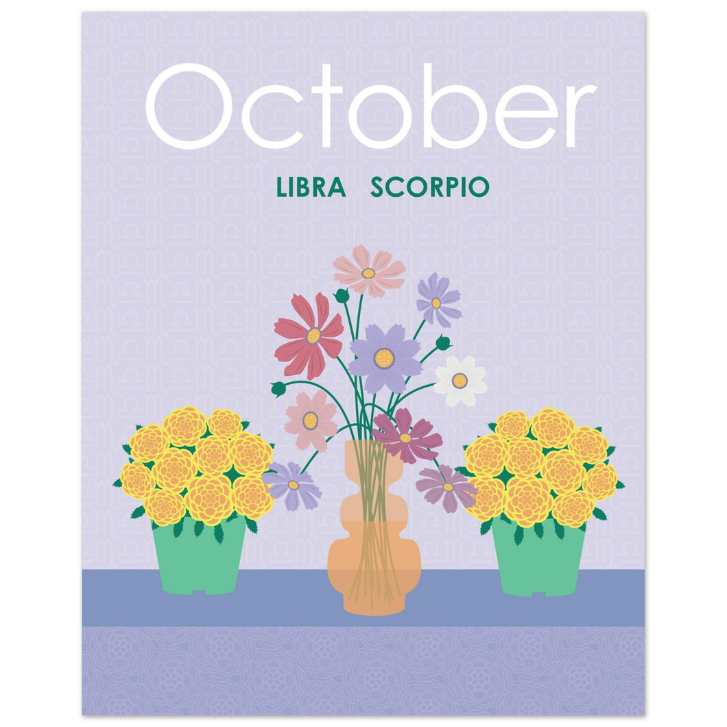 October Birth Flowers 8 x 10 Premium Matte Paper Poster
