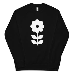 Daisy Flower White - Unisex raglan sweatshirt