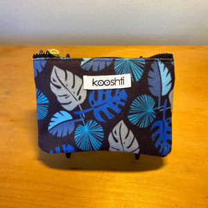 Blue Frond Zipper Pouch