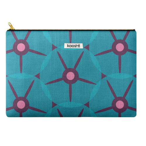 Petunia Blue Zipper Pouch