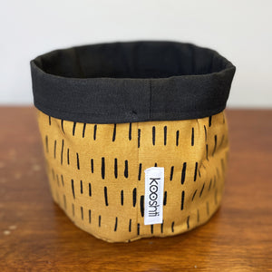 Black & Tan Fabric Planter/Storage Basket