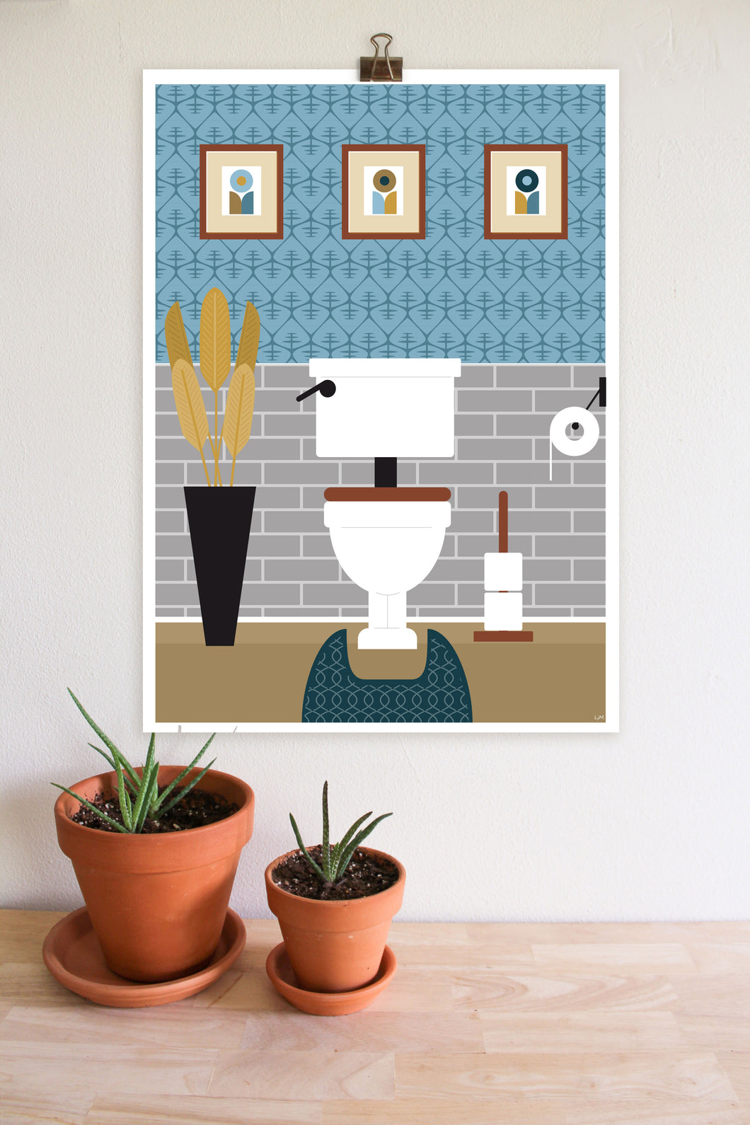Smallest Room In The House in Blue - Art Print