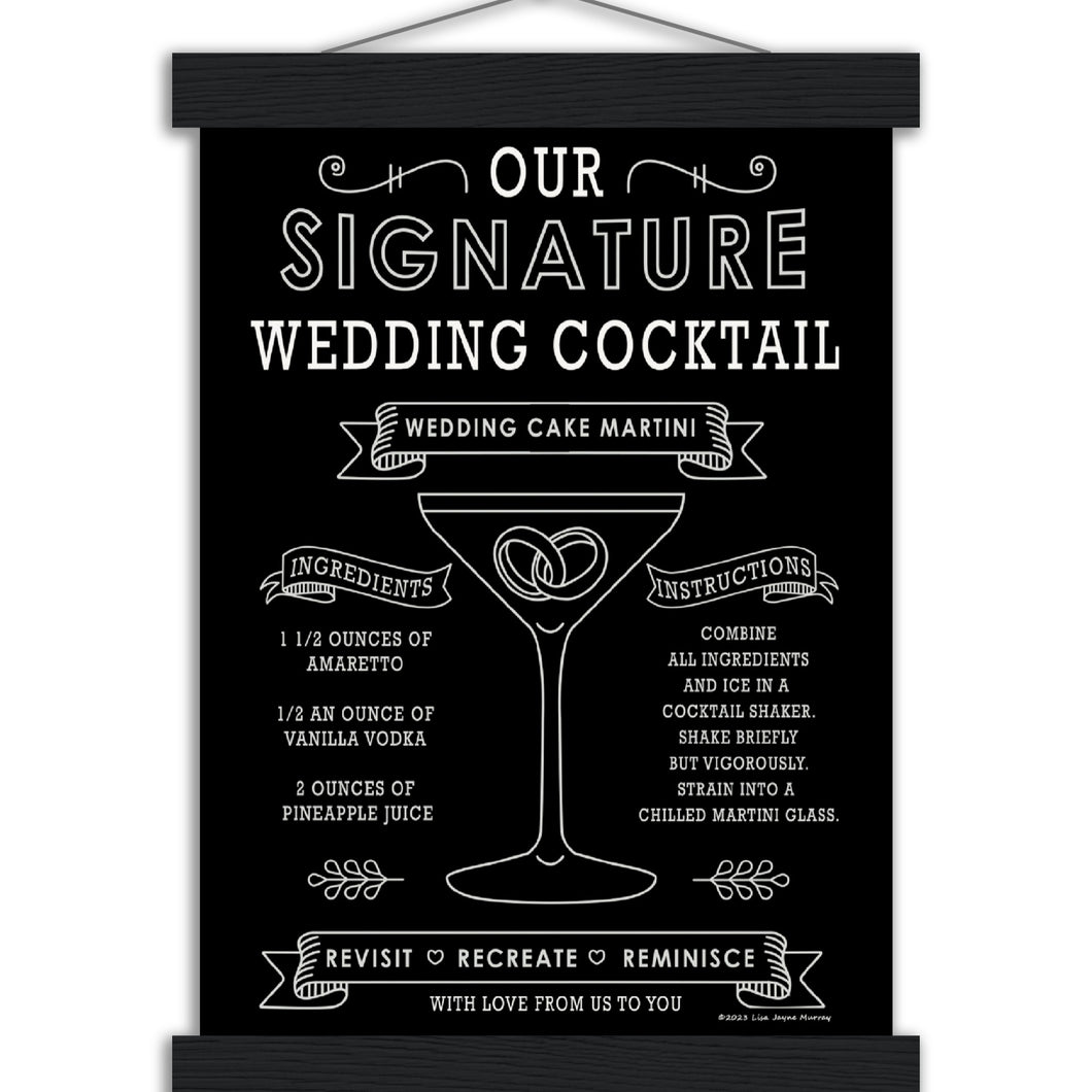 Wedding Cake Martini Black- Museum-Quality Matte Paper Poster with Hanger