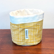 Load image into Gallery viewer, Orla Kiely Scribble Cross Hatch mustard yellow Fabric Planter/Storage Basket
