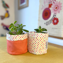 Load image into Gallery viewer, Sorbet Spot Melon Fabric Planter/Storage Basket