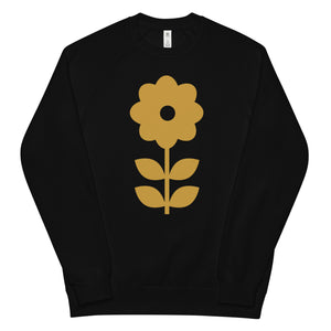 Daisy Flower Chartreuse - Unisex raglan sweatshirt