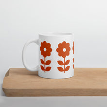 Load image into Gallery viewer, Daisy Flower Rust - White glossy mug